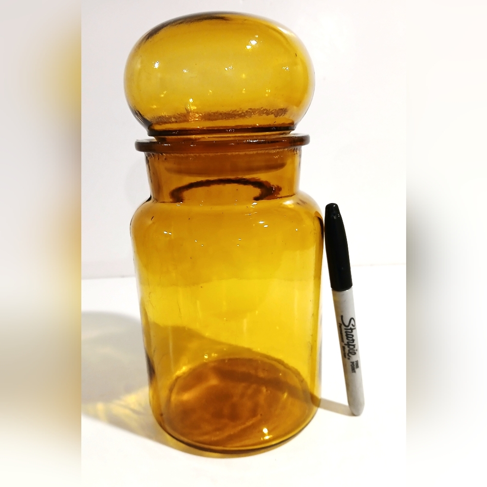 Vintage Amber Glass Apothecary Jar - Picture 6 of 6